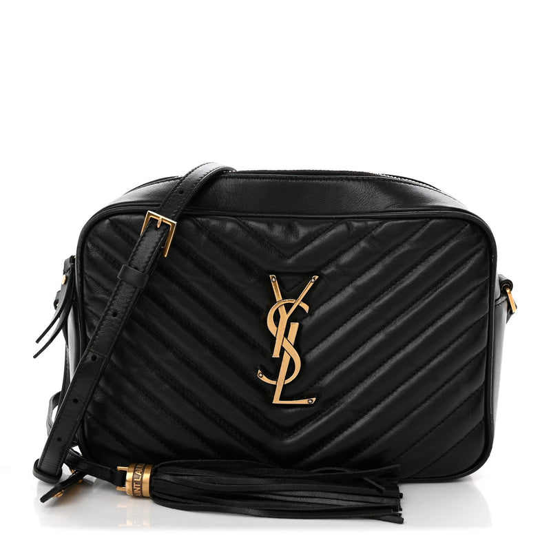 Calfskin Matelasse Monogram Lou Camera Bag Black