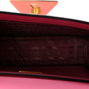 Box Calfskin Triangle Embleme Flap Shoulder Bag Begonia