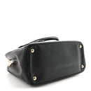 Saffiano Lux Small Galleria Double Zip Tote Black
