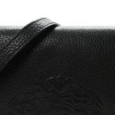 Grained Calfskin Embossed Medusa Flap Bag Black