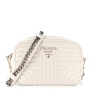 Soft Calfskin Diagramme Camera Bag White