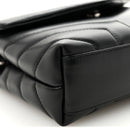 Calfskin Y Quilted Monogram Toy Loulou Crossbody Bag Black