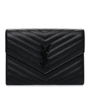 Grain De Poudre Matelasse Chevron Monogram Monochrome Envelope Clutch Black