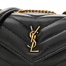 Lambskin Chevron Quilted Micro LouLou Black