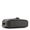 Sheepskin Tri-Quilt Monogram Medium College Bag Coal