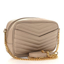 Grain De Poudre Matelasse Monogram Mini Lou Camera Bag Dark Beige