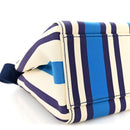 Canapa Vitello Striped Small Tote Turchese