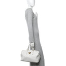 Grained Calfskin Palazzo Bowler White