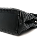 Calfskin Y Quilted Monogram Medium Loulou Chain Satchel Black
