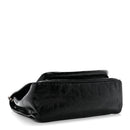 Crinkled Calfskin Matelasse Monogram Medium Niki Chain Satchel Black