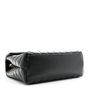 Calfskin Y Quilted Monogram Small Loulou Chain Satchel Black