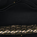 Coated Canvas Calfskin La Greca Signature Tote Bag Black Khaki