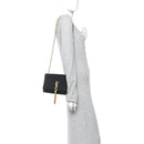 Smooth Calfskin Medium Classic Monogram Kate Tassel Satchel Black