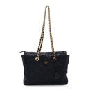 Nylon Tessuto Impuntu Quilted Tote Baltico