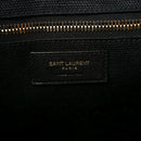 Embroidered Cotton Linen Rive Gauche Noe Tote Black Beige