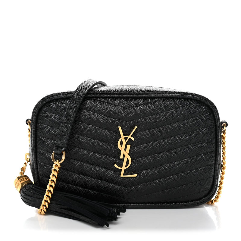 Grain De Poudre Matelasse Monogram Mini Lou Camera Bag Black