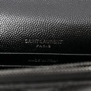 Grain De Poudre Matelasse Chevron Monogram Monochrome Envelope Chain Wallet Black