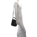 Nylon Vela Saffiano Mini Bucket Crossbody Bag Black