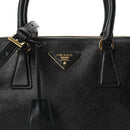 Saffiano Small Galleria Double Zip Tote Black
