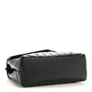 Calfskin Y Quilted Monogram Monochrome Small Loulou Chain Satchel Black