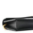 Grain De Poudre Matelasse Chevron Monogram Envelope Chain Wallet Black