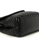Grain de Poudre Calfskin Y Quilted Monogram Medium Loulou Chain Satchel Black