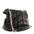 Lambskin Quilted Small Loulou Puffer Monogram Chain Satchel Black