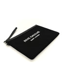 Linen Canvas Rive Gauche Zipped Pouch Black