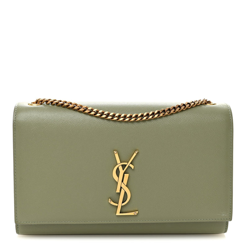 Grain De Poudre Medium Classic Monogram Kate Satchel Light Sage