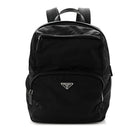 Re-Nylon Saffiano Zip Backpack Black