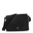 Calfskin Embossed Medusa Messenger Bag Black