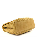 Suede Y Quilted Monogram Medium Loulou Chain Satchel Chartreuse