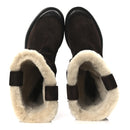Suede Shearling Vintage Effect Mid Calf Boots 38 Morro
