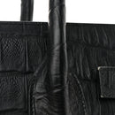 Calfskin Crocodile Embossed Small Sac de Jour Black