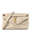 Lambskin Quilted Small Loulou Puffer Monogram Chain Satchel Blanc Vintage