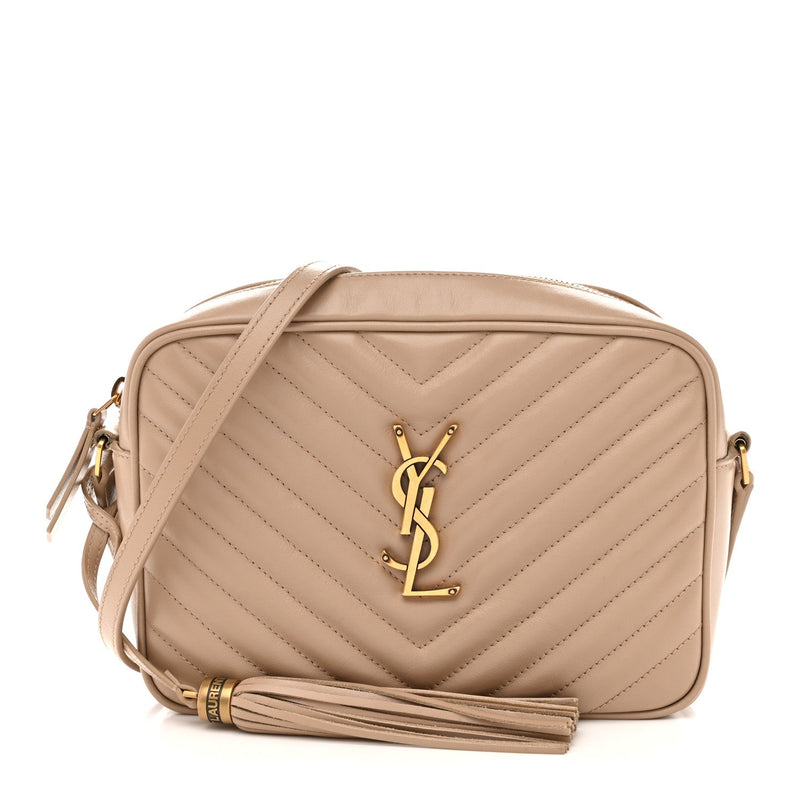 Calfskin Matelasse Monogram Lou Camera Bag Dark Beige