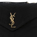 Fabric Y Quilted Monogram Small Loulou Chain Satchel Black
