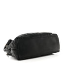 Lambskin Quilted Medium Loulou Puffer Monogram Chain Satchel Black