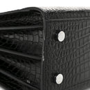 Calfskin Crocodile Embossed Baby Sac De Jour Black