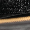 Grain De Poudre Matelasse Chevron Monogram Envelope Chain Wallet Black