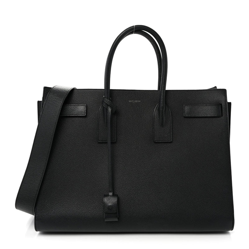 Grained Calfskin Large Sac de Jour Carryall Black