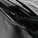Crinkled Calfskin Matelasse Monogram Medium Niki Chain Satchel Black