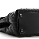 Calfskin Y Quilted Monogram Large Loulou Chain Satchel Black
