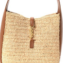 Raffia Calfskin Le 5 A 7 Small Hobo Natural Brick