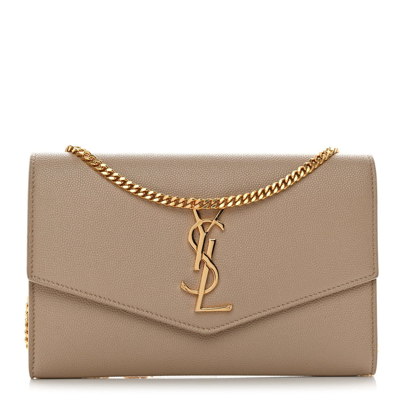 Grain De Poudre Monogram Uptown Chain Wallet Dark Beige