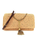 Raffia Monogram Tassel Kate 99 Dark Nude