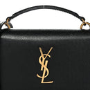 Coated Bark Calfskin Sunset Chain Wallet Black