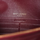 Calfskin Matelasse Chevron Monogram Envelope Chain Wallet Rouge Merlot