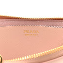Saffiano Shearling Triangle Mini Pouch Orchidea