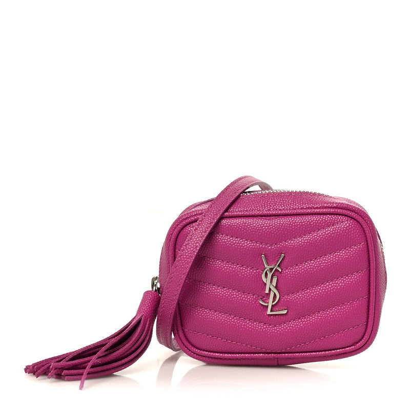 Grain De Poudre Matelasse Monogram Baby Lou Camera Bag Electric Fuxia